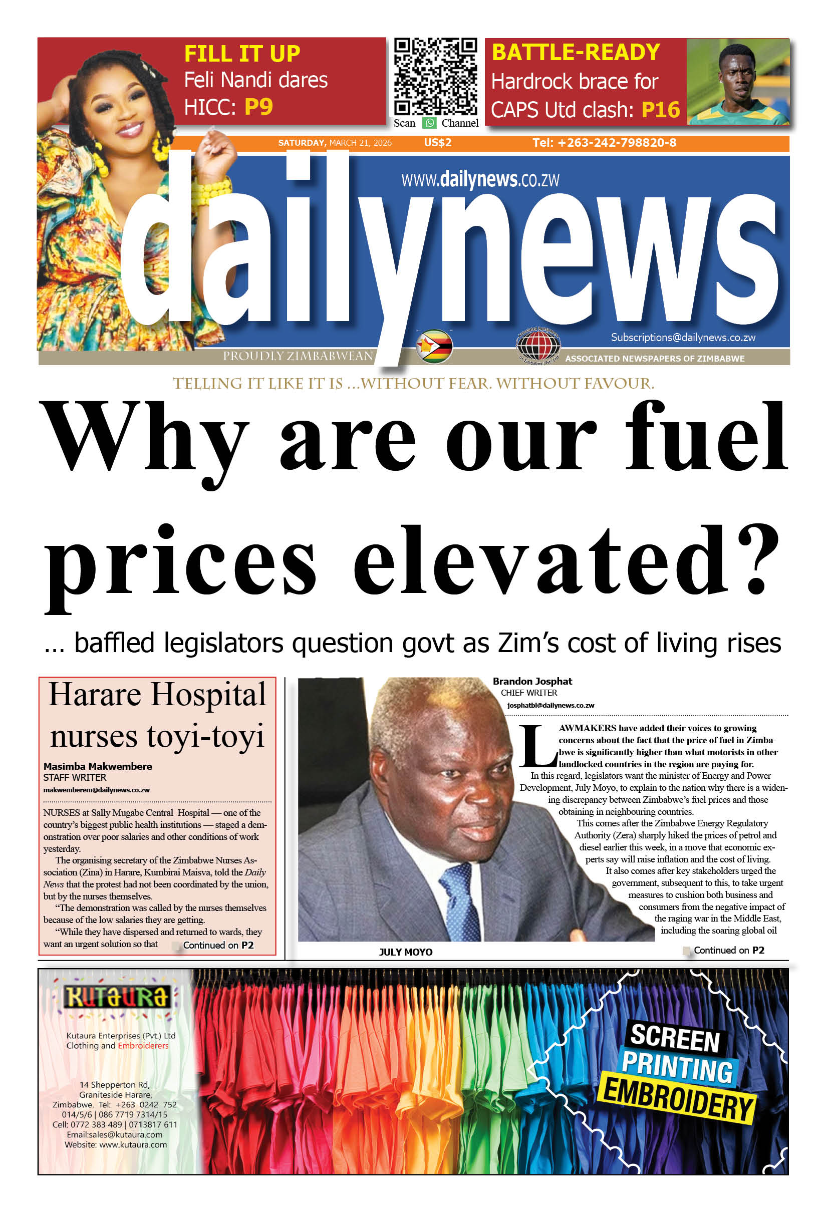 Saturday 21 March 2026